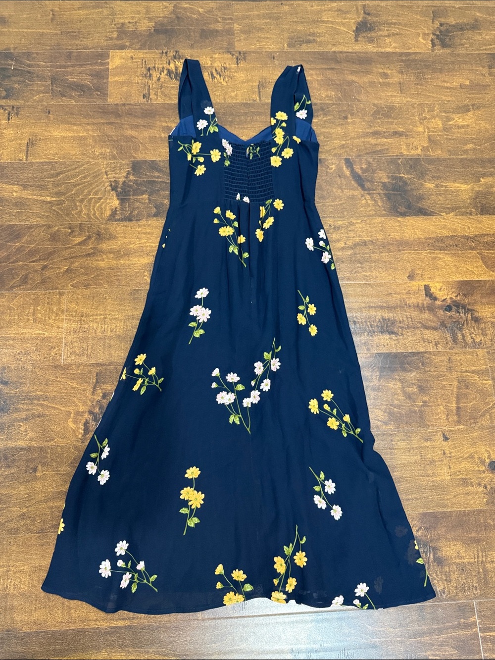 Reformation Navy Floral Maxi Dress with Yellow Accents - Picture 4 of 4